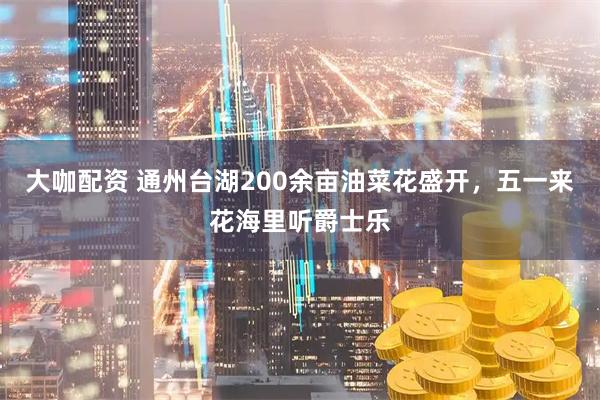 大咖配资 通州台湖200余亩油菜花盛开，五一来花海里听爵士乐